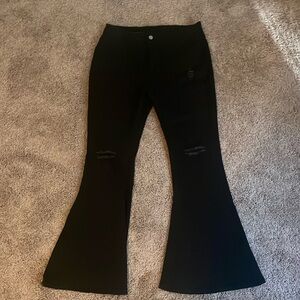 Black flared jeans